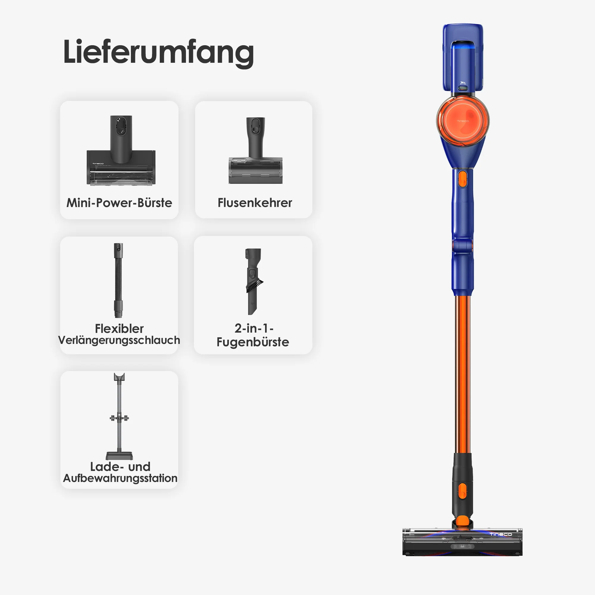 TINECO PURE ONE S70 Smarter Akkustaubsauger blau-orange - Image 10